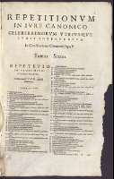 Repetitionum in iure canonico ... Clementis  Papae V : tomus sextus